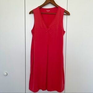 Dress t-shirt sleeveless pink Vneck Monoprix L salmon color